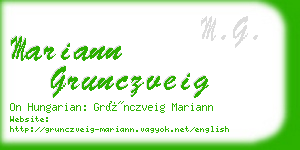 mariann grunczveig business card